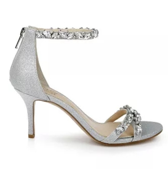 Jewel by Badgley Mischka Caroline Embellished Ankle Strap Evening Sandals -9 - Picture 2 of 6